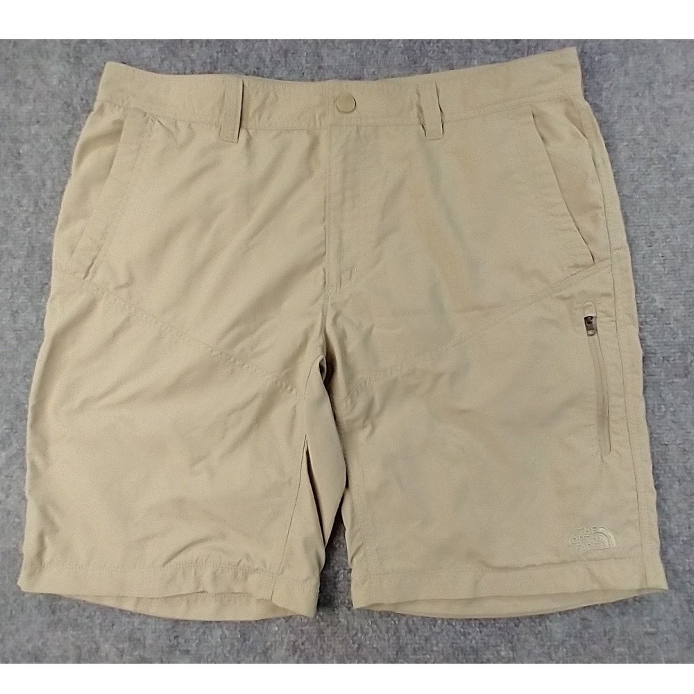 The North Face Mens Horizon Cargo Shorts Tan Khaki Nylon Hiking Outdoor Size 36